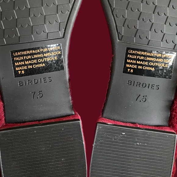 BIRDIES red merlot faux fur slippers size 7.5 The Songbird style - Picture 8 of 10